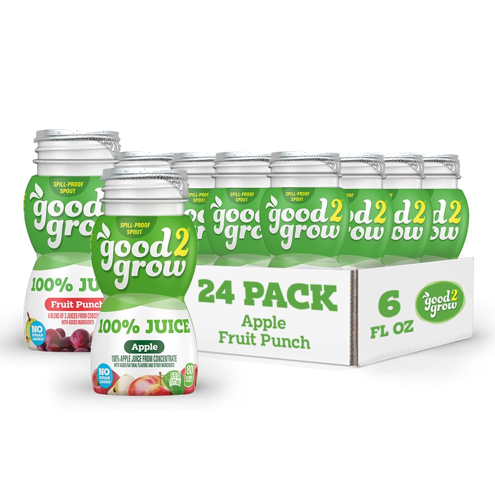 good2grow apple-fruit-punch juice bottle, spill-proof for kids on the go