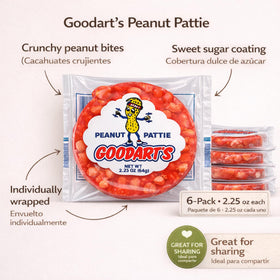 Goodart's Peanut Butter Bars close-up, creamy filling and sweet shell.