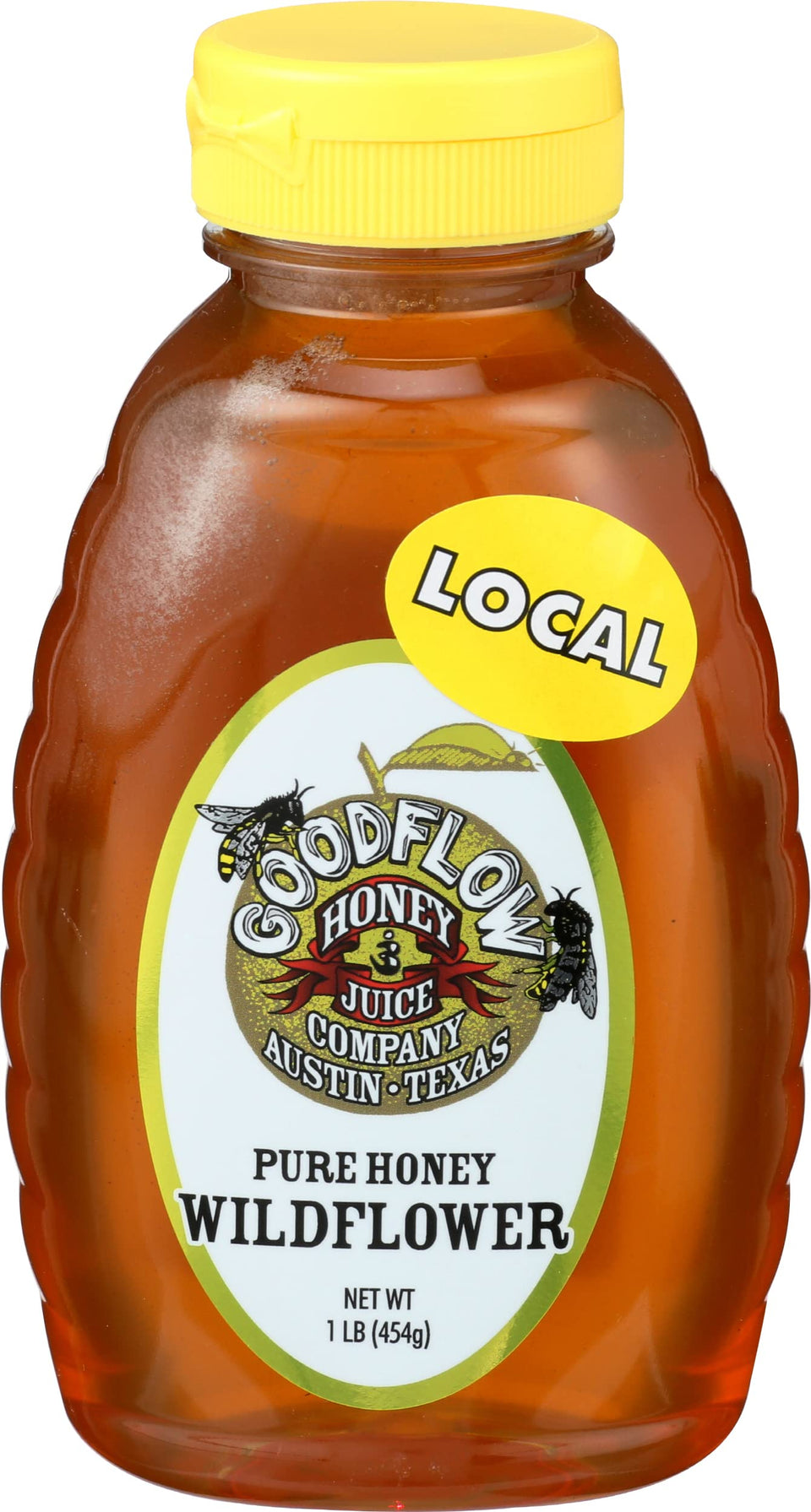 Goodflow Honey and Juice honey jar shows a golden glow, ideal for tea and toast.