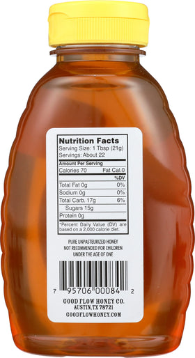 Goodflow Honey and Juice honey pour demonstrates smooth drizzle for yogurt.