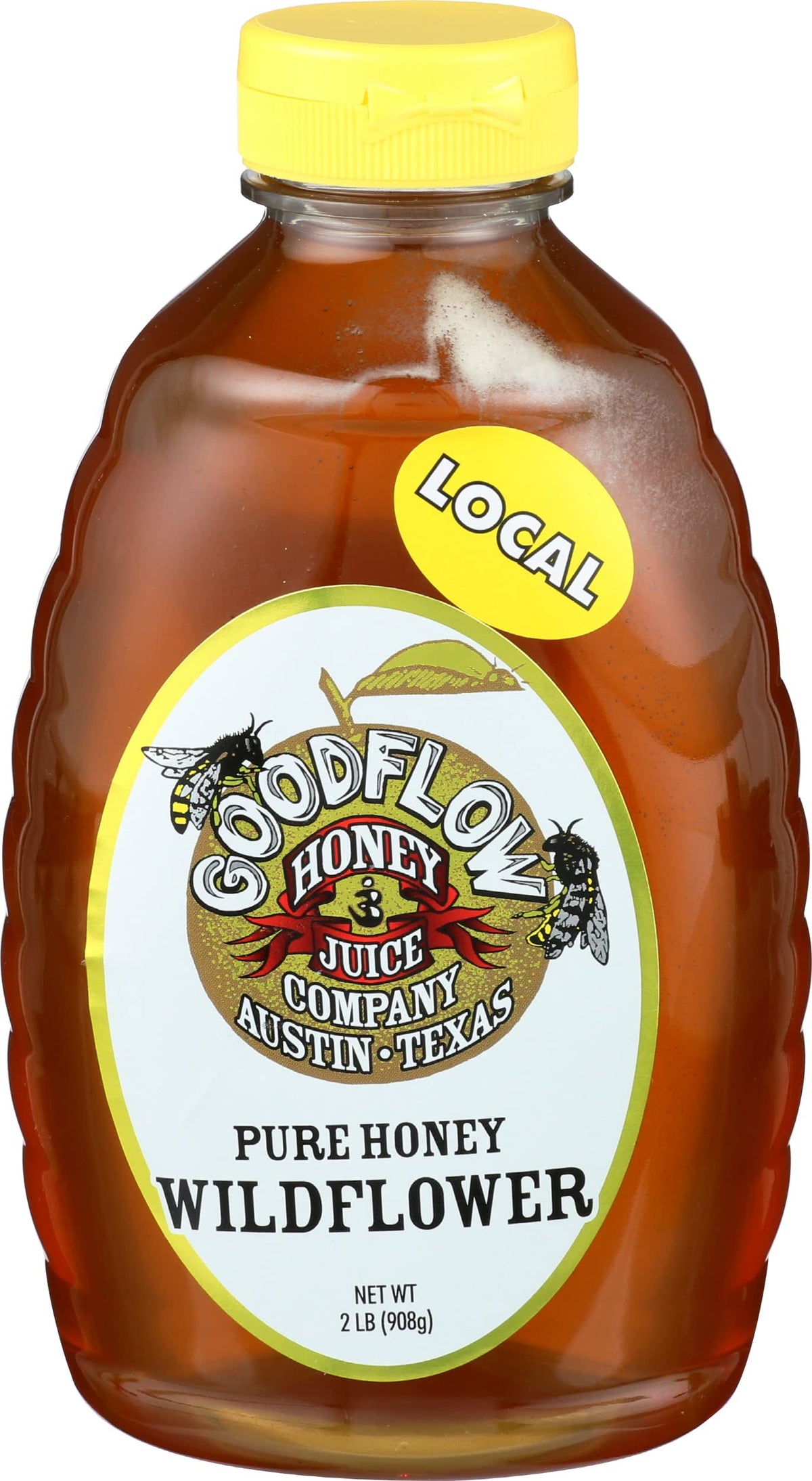 Goodflow Wildflower Honey 32oz jar with rich amber color for everyday sweetness.