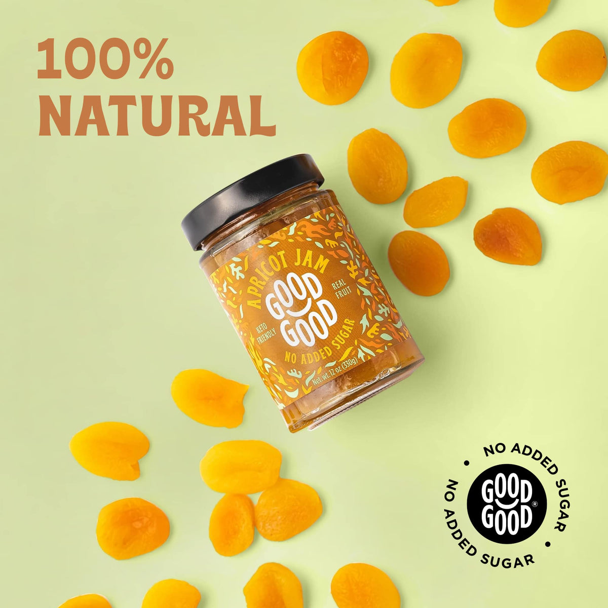 GOOD GOOD Apricot Jam spread-on-toast captures sun-ripened apricot flavor with natural sweetness.