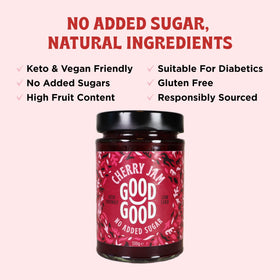 Good Good Cherry Jam spread on toast highlights rich cherry flavor with low net carbs.