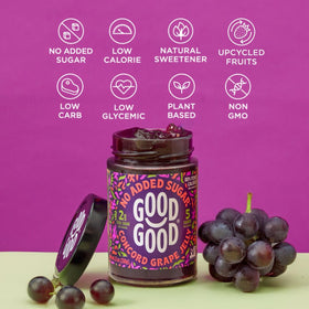 Good Good Concord Grape Jam on toast highlights smooth texture and fruit character.