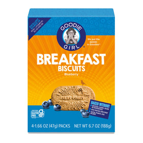 Goodie Girl Blueberry Biscuits kosher-certified packaging for family kitchens.