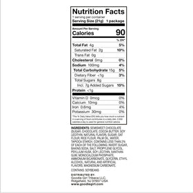 Dedicated peanut-free facility label on Goodie Girl packaging