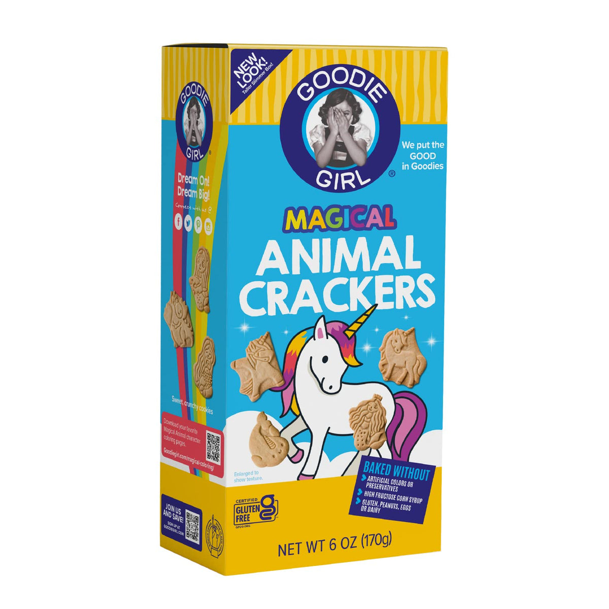 Goodie Girl Magical Animal Crackers star shapes, on-the-go gluten-free snacking.