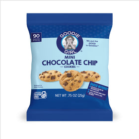 Open pack reveals evenly baked cookies in a 0.75 oz portion