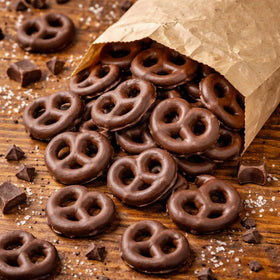 Gift-ready Goodland Farms pretzels in a glossy resealable pouch.