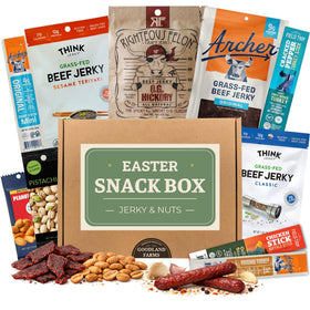 Goodland Farms Jerky Easter Basket box showing premium protein snacks for Easter gifting