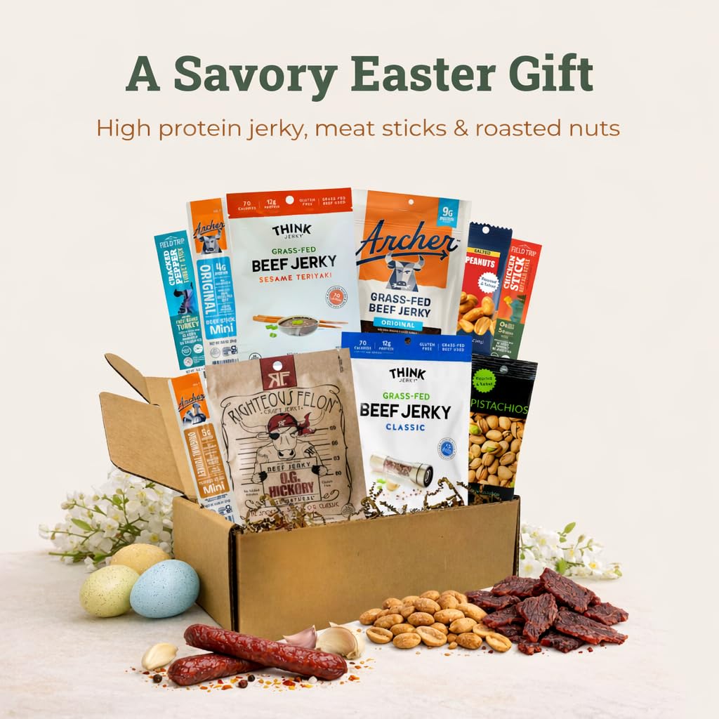 Goodland Farms Jerky Easter Snack variety display for savory Easter options