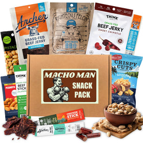 Goodland Farms Macho Man jerky pack hero—rugged on-the-go protein for active days.