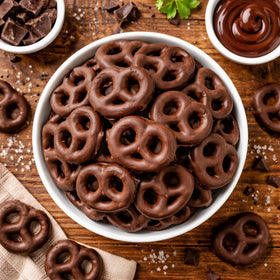 Goodland Farms pretzels arranged on a snack board for entertaining.