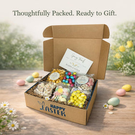 Goodland Farms Spring Treats caramel popcorn closeup, highlights sweet crunch.
