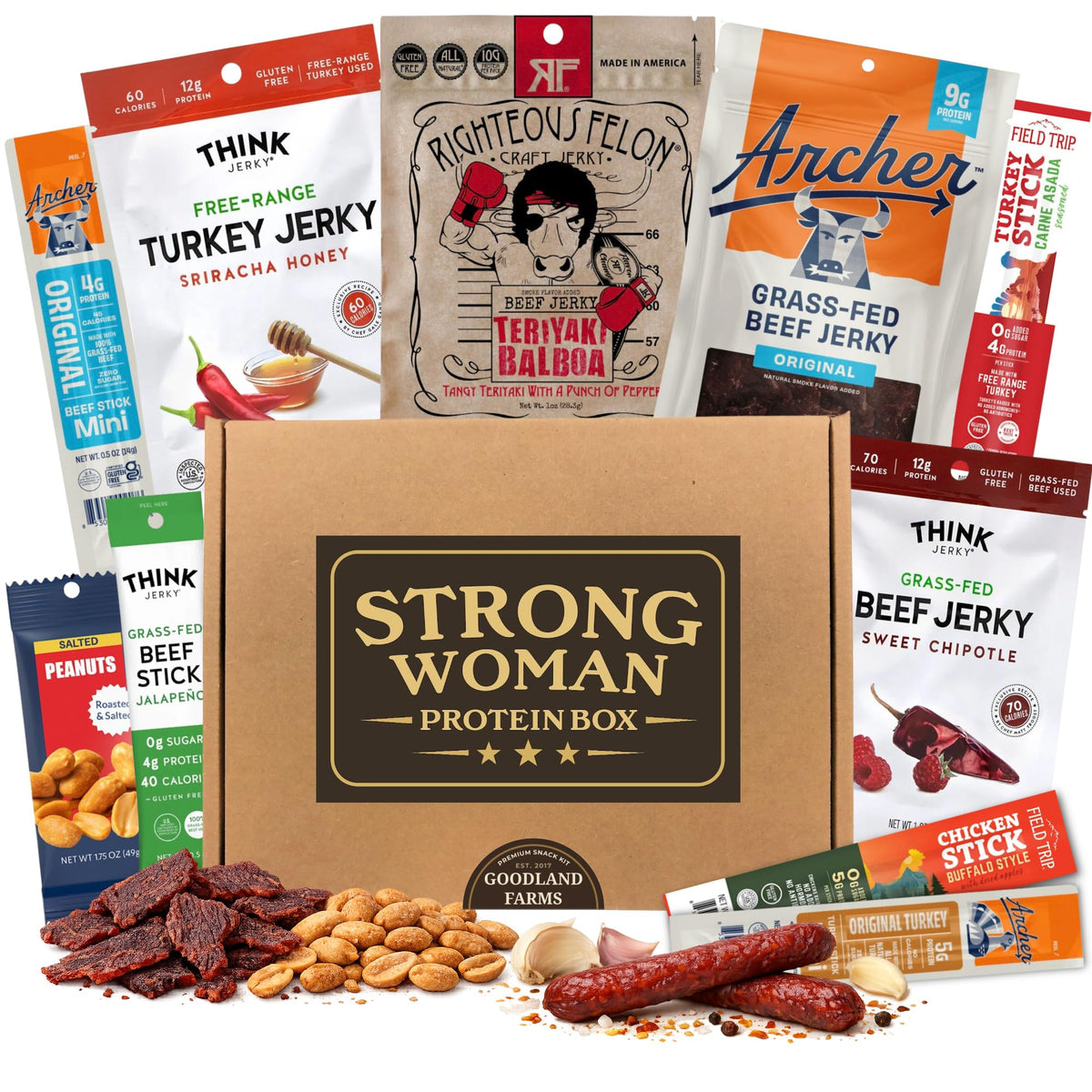 Goodland Farms Strong Woman box front, gift-ready presentation for Mother's Day.