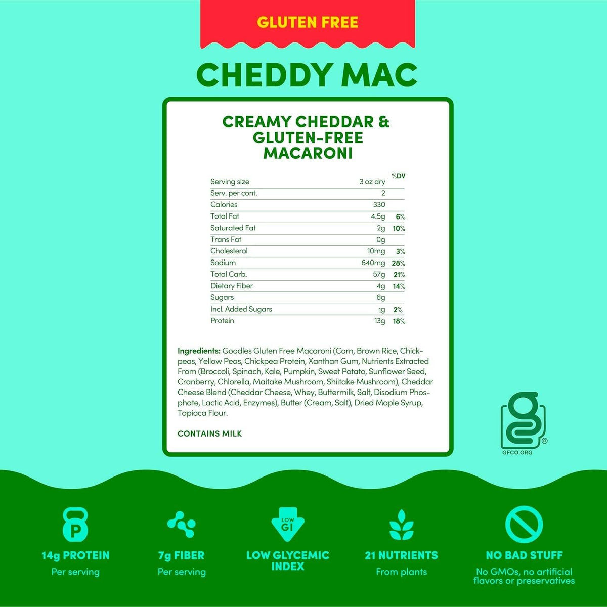 Goodles Cheddy Mac ready-to-serve bowl highlighting creamy real cheese