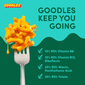 Goodles Shella Good bowl showcasing flavorful variety with non-GMO ingredients.