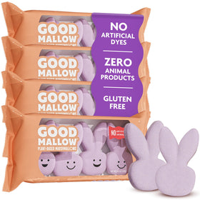 GoodMallow Easter Bunny Marshmallows pastel purple bunnies, plant-based and dairy-free for festive baskets.