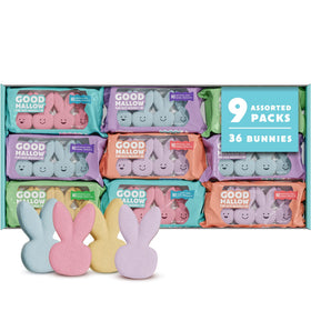 GoodMallow Easter Bunny Marshmallows six-pack with pastel bunny shapes for festive baskets.