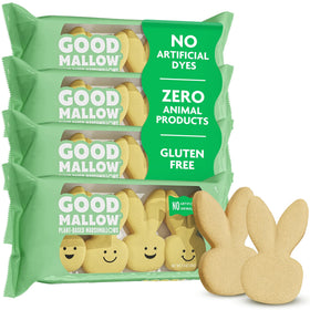 GoodMallow Easter bunny marshmallows in yellow pack, plant-based texture, great for Easter baskets