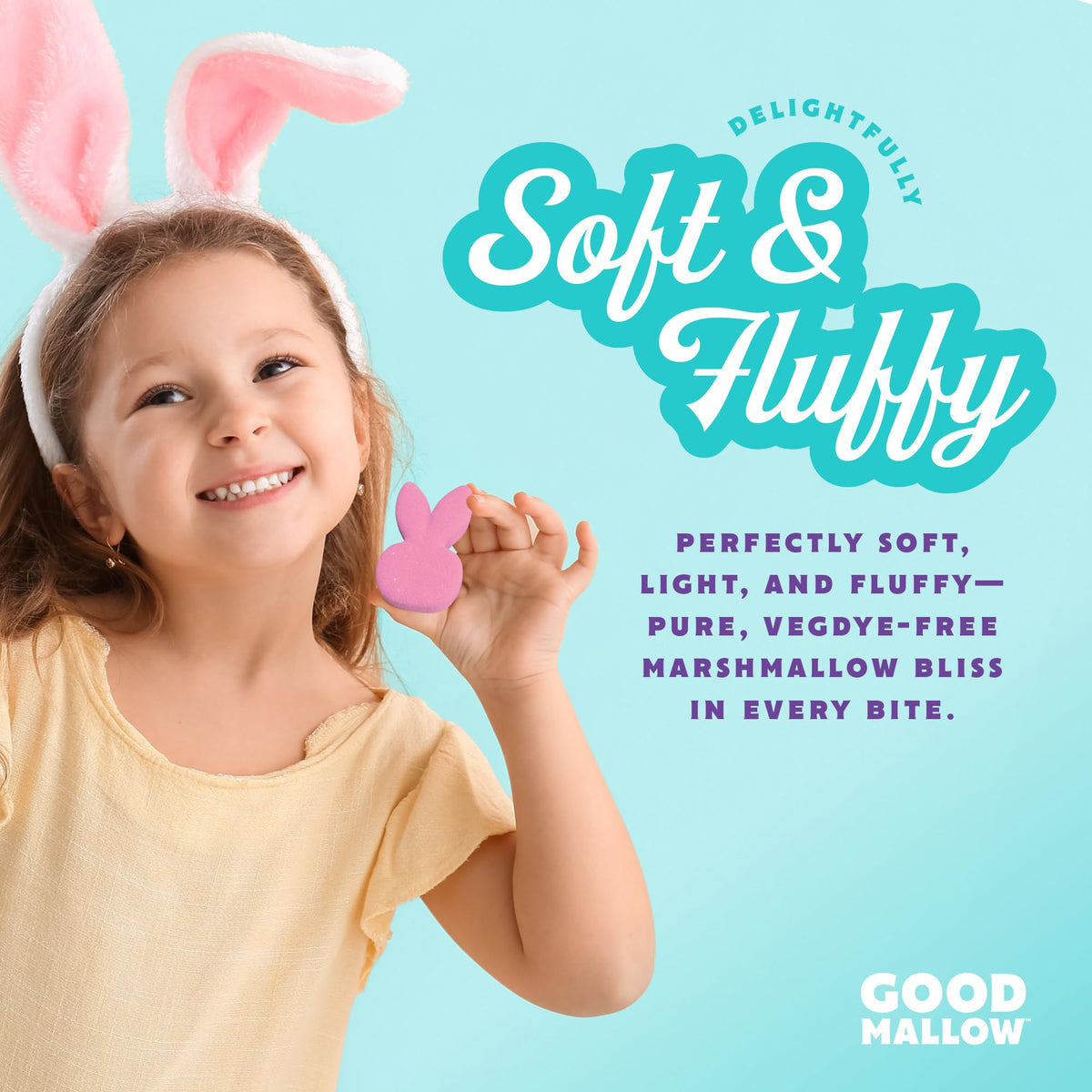 GoodMallow marshmallows display individually wrapped four-packs to keep freshness.
