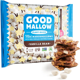 GoodMallow mini marshmallows bag for baking and snacking, vegan and gluten-free.