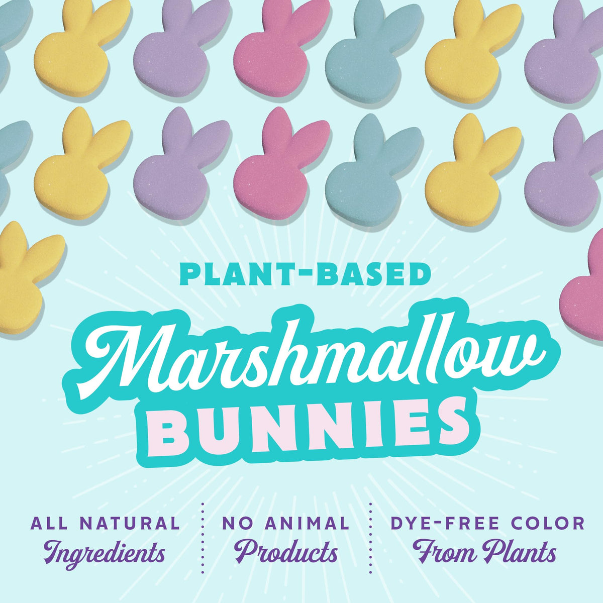 GoodMallow plant-based bunny marshmallows, 4-pack, convenient shareable snack