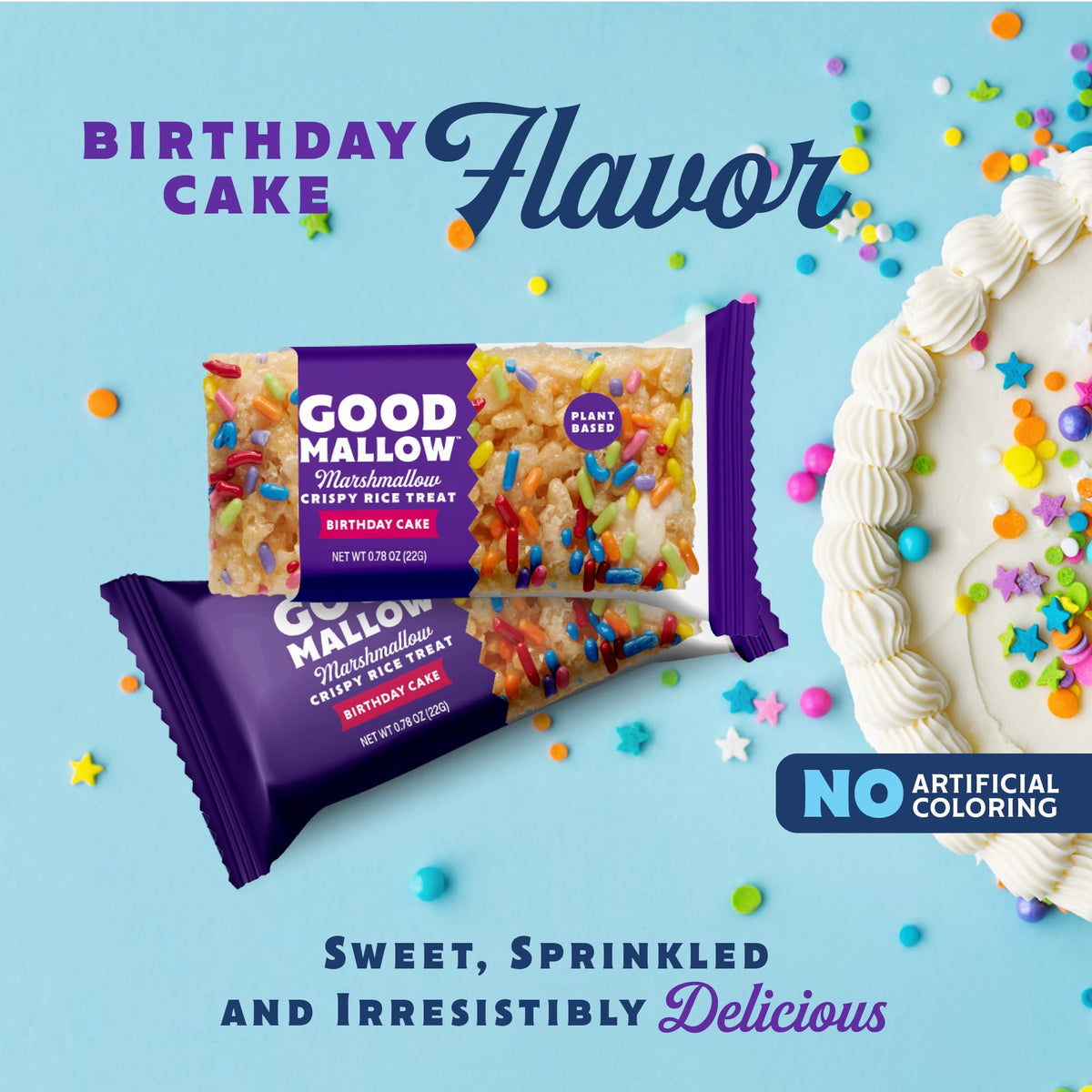 GoodMallow plant-based marshmallows, made in-house for a ready vegan snack.