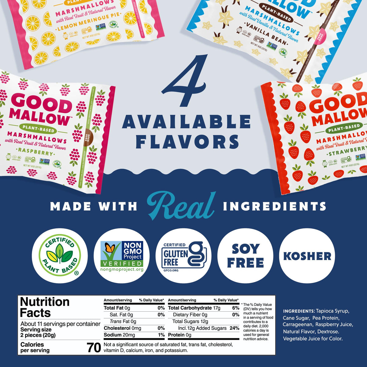 GoodMallow vanilla vegan marshmallows in baking use, ideal for dairy-free treats