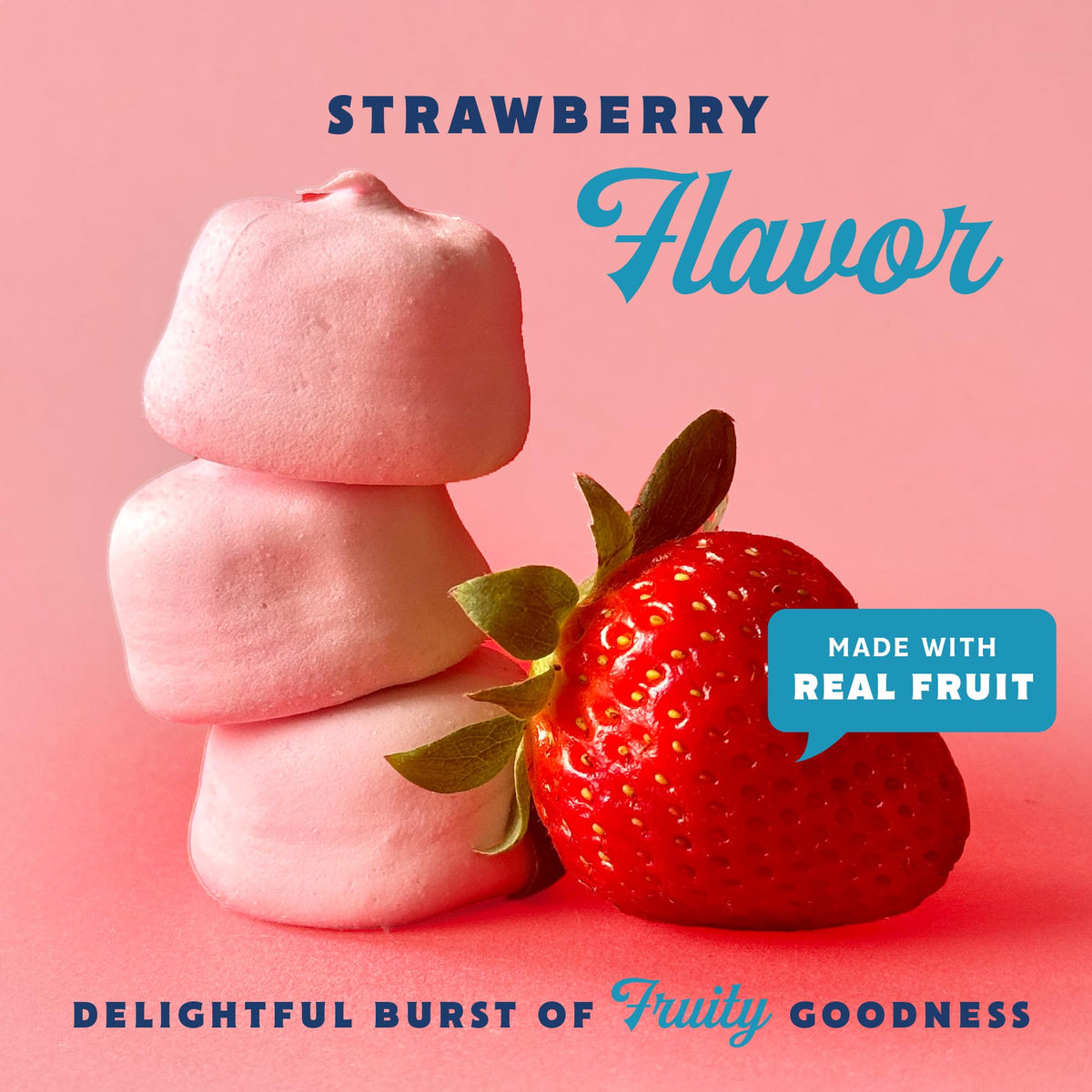 GoodMallow vegan marshmallows pink strawberry ideal for s'mores and camping.