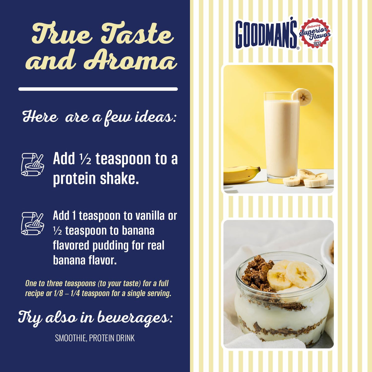 Kitchen scene with Goodman's Banana Extract ready for baking ideas.