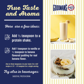 Kitchen scene with Goodman's Banana Extract ready for baking ideas.
