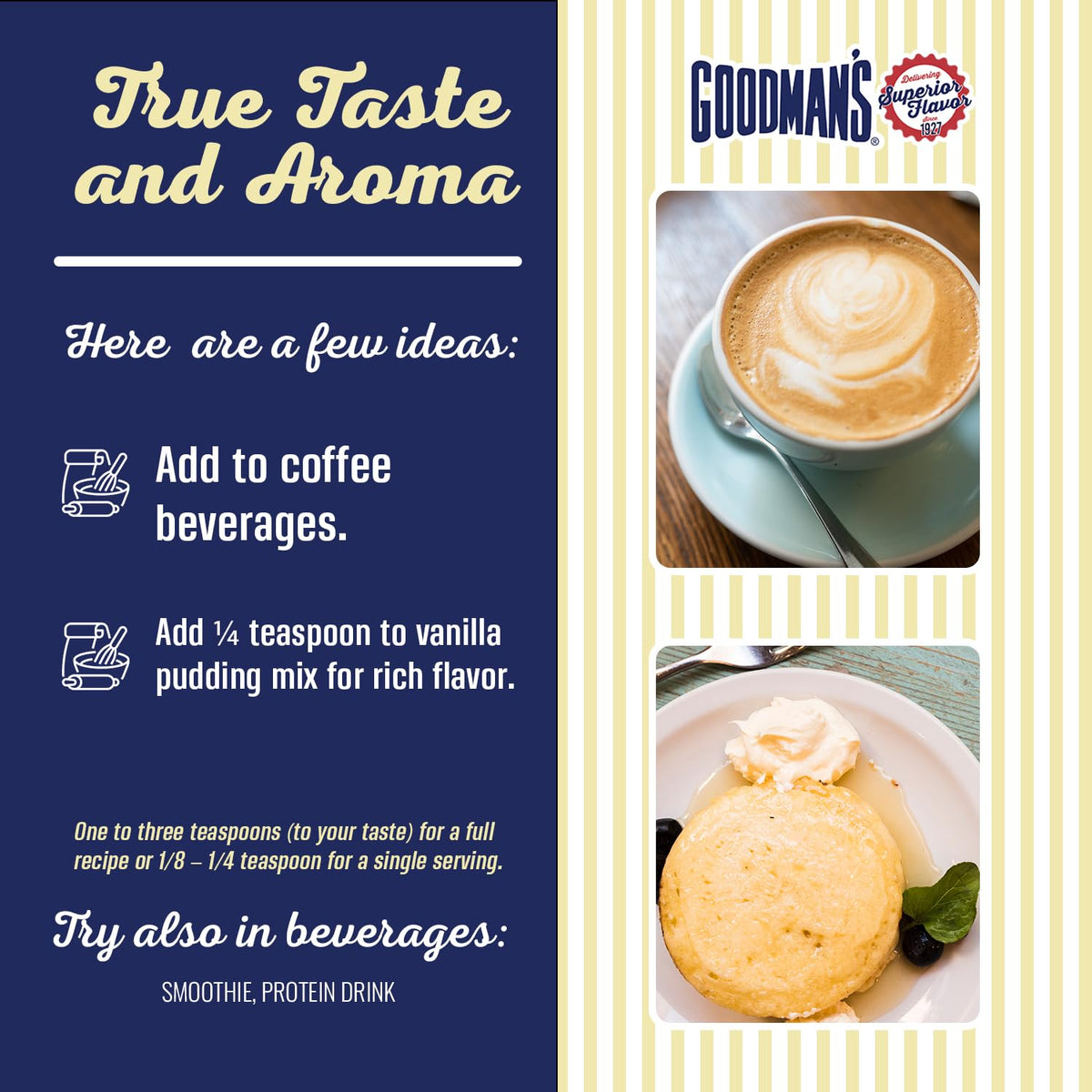 Goodman's Butter Extract coffee creamer use adds smooth, versatile flavor.