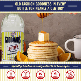 Goodman's Butter Extract pizza crust shot enhances flavor without dairy.