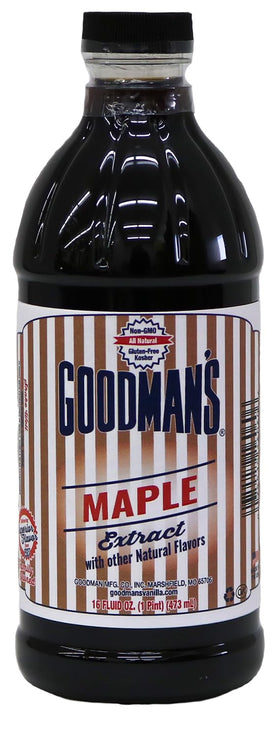 Goodman's Natural Maple Extract bottle showcasing pure maple aroma for baking