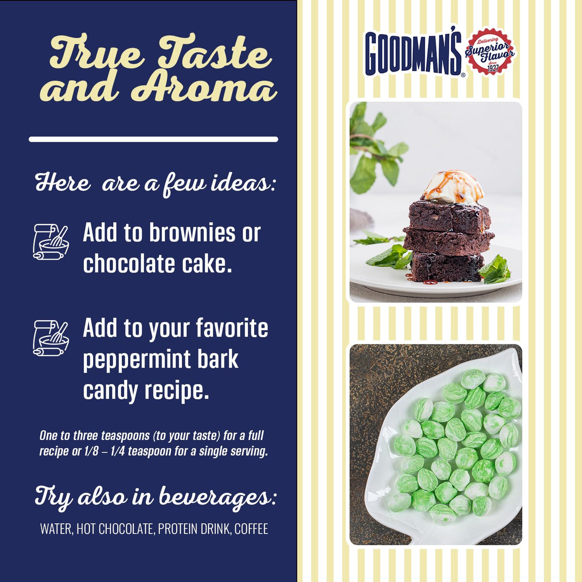 Goodman's Peppermint in coffee and desserts highlights low-calorie flavor boost