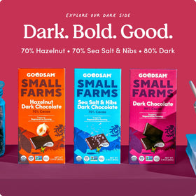 GoodSAM direct-trade-logo showcases support for small family farms.
