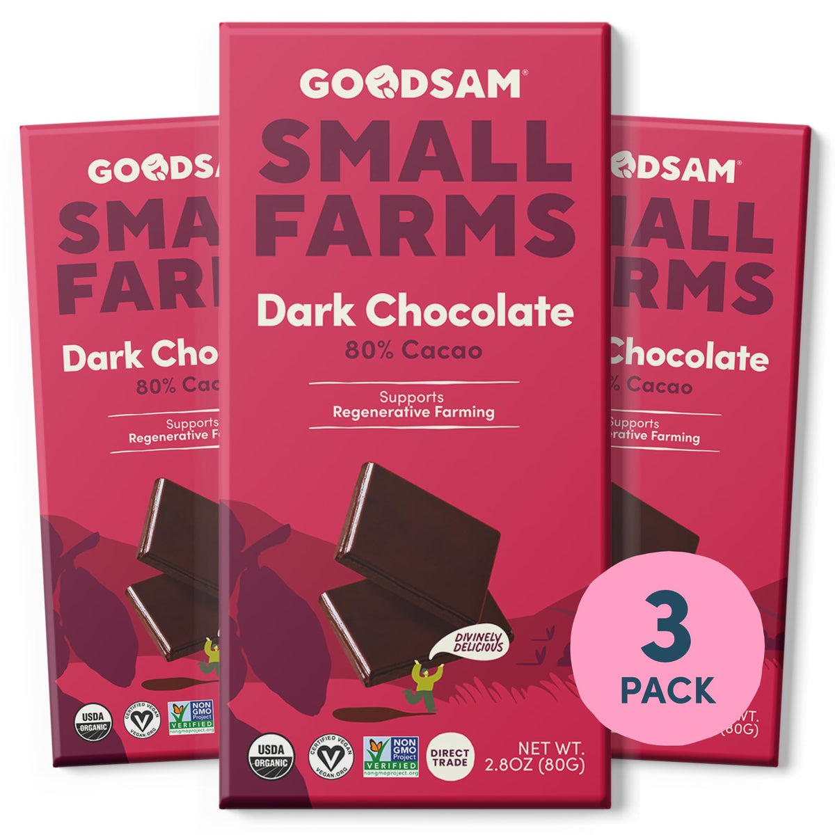 GoodSAM pack-3-front image shows three bars in compact, ethical packaging.