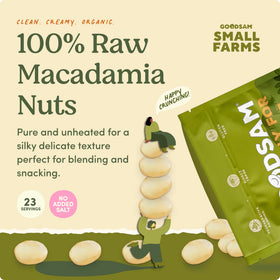 GoodSAM macadamia nuts bag closeup confirms organic quality and clean ingredients