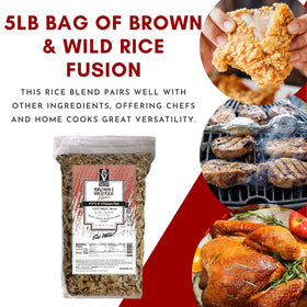Goose Valley Brown and Wild Rice Fusion back label highlights whole grain content