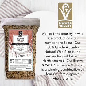 Rinse before cooking Goose Valley Brown and Wild Rice Fusion