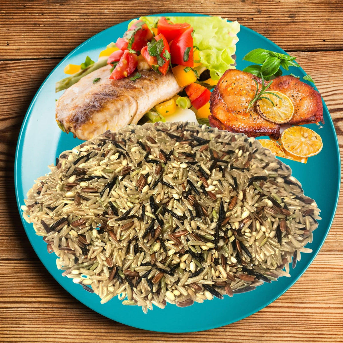 Side dish Goose Valley Brown and Wild Rice Fusion pairs with vegetables and proteins