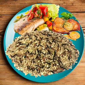 Side dish Goose Valley Brown and Wild Rice Fusion pairs with vegetables and proteins