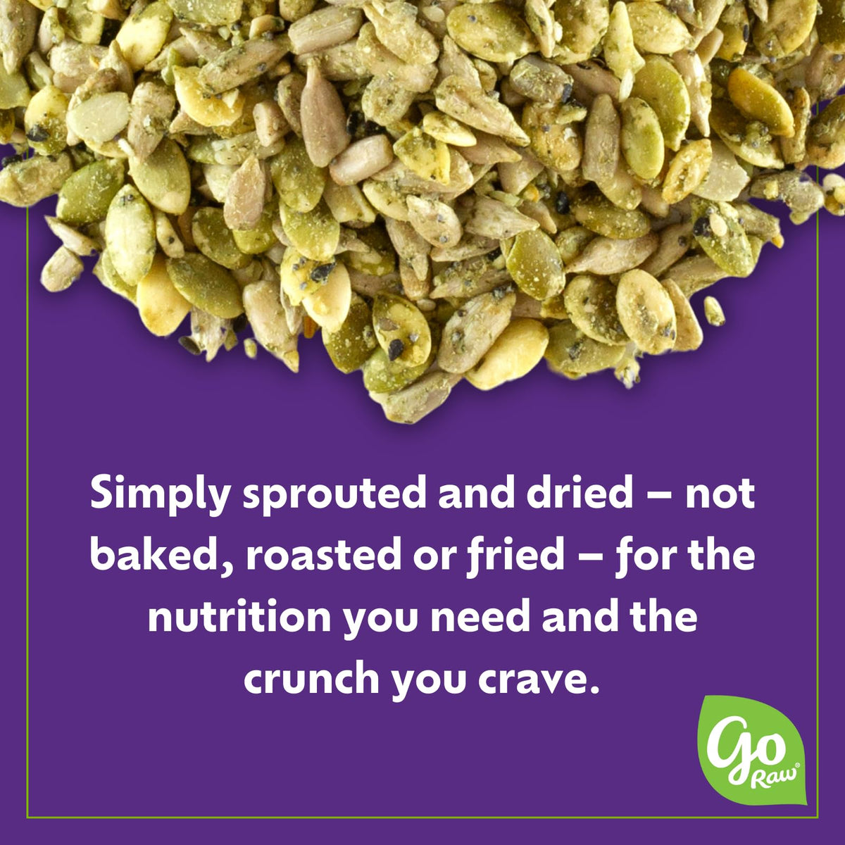 Go Raw resealable pouch for on-the-go snacking and meals