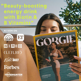GORGIE biotin vitamins label on bottle signals hair, skin, and nails support potential.