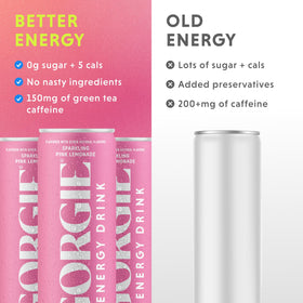 GORGIE Pink Lemonade packaging emphasizes vegan-friendly formula