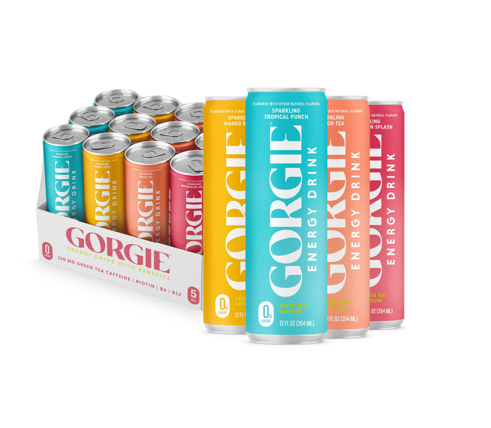 GORGIE sugar-free energy drink can front for a crisp, refreshing lift.