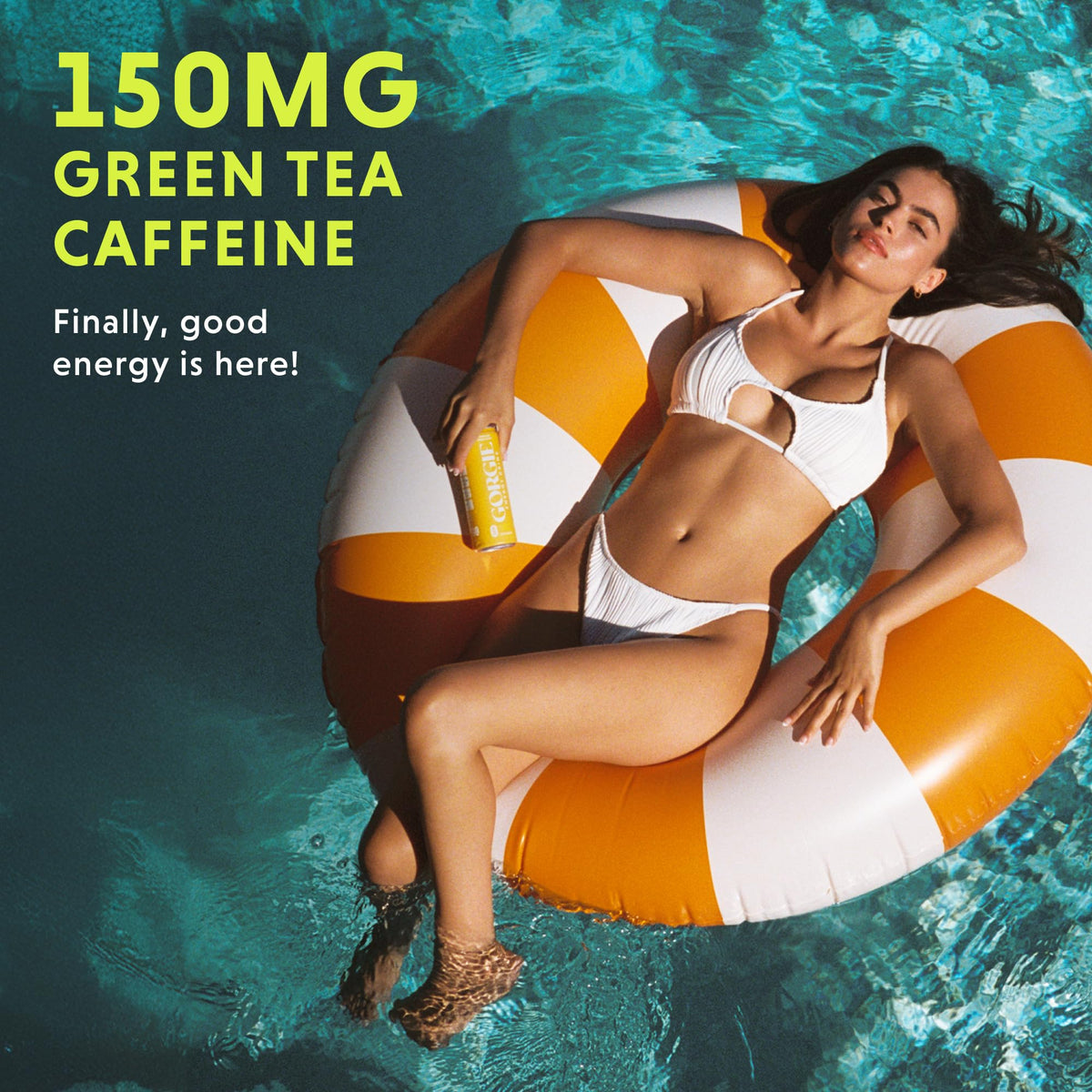 GORGIE Sugar-Free Energy Mango Tango bottle offers a low-calorie, caffeinated pick-me-up.