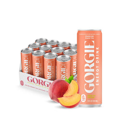 GORGIE sugar-free energy peach can for a light zero sugar boost