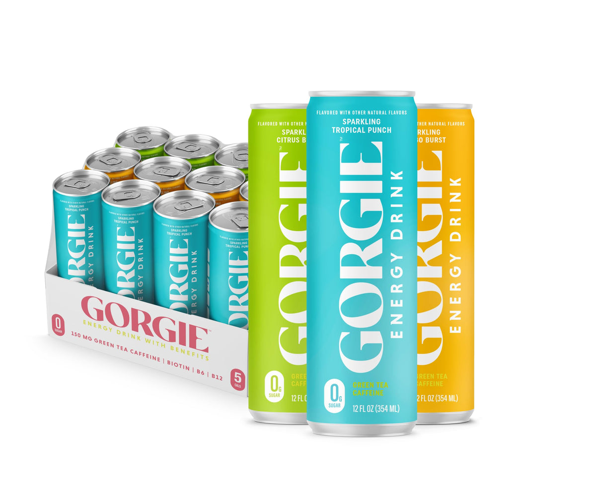 GORGIE Tropical Variety can close-up showing refreshing citrus aroma and zero sugar.